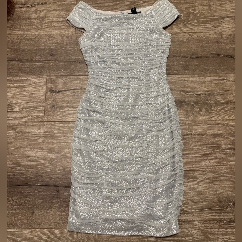 Ralph Lauren Silver Sequin Mini Dress